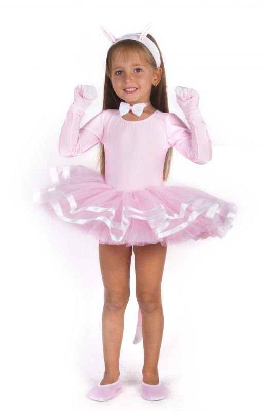 Pembe Kedi Kostümü 7-9 Yaş arası